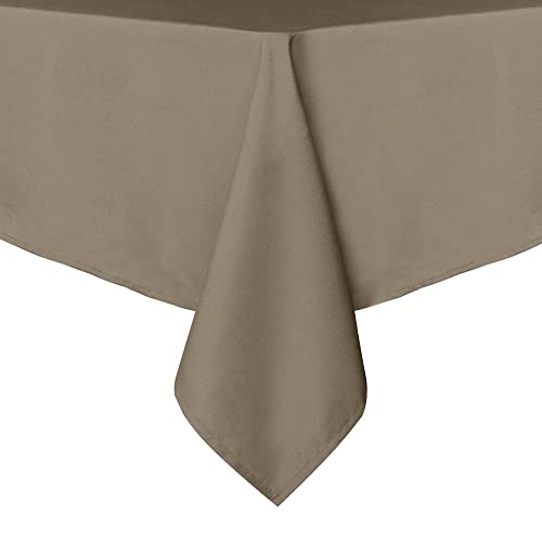 sancua Rectangle Tablecloth - 70 x 108 Inch - Stain and Wrinkle Resistant Washable Polyester Table Cloth, Decorative Fabric Table Cover for Dining Tables, Buffet Parties and Camping, Taupe