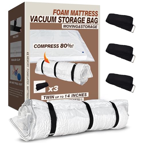 Twin Mattress Bag for Moving Storage, 5 Mil Heavy Duty Mattress Cover, Thick and Tear Resistant (Twin)