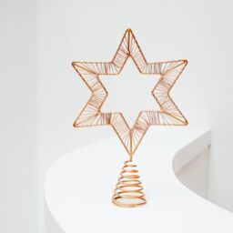 Ivyline Rigel Star Shaped Tree Topper in Copper with Durable Design - Christmas Seasonal Decoration - Festive Holiday Ornament - H23.5 x W14.5 cm