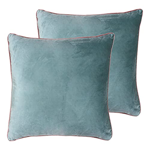Paoletti Meridian Polyester Filled Cushions (Twin Pack), Polyester, Mineral/Blush