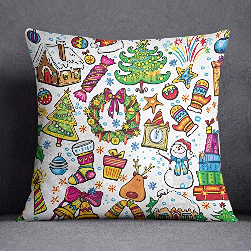 Questo Casa Christmas Tree Cushion Cover with Invisible Zipper Cushion Cover Decorative Cushion Cover Home Decor Sofa Coffee House Size 45 x 45 cm - Designed and Made in Turkey