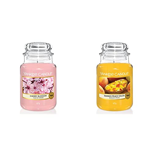 Yankee Candle Scented Candle - Cherry Blossom Large Jar Candle - Long Burning Candles: up to 150 Hours & Scented Candle, Mango Peach Salsa Large Jar Candle