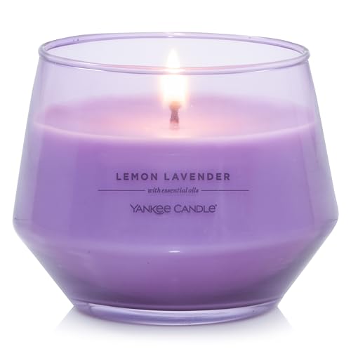 Yankee Candle Studio Scented Candle Lemon Lavender Medium Candle Long Burning Candles: 35-50 Hours Stylish Glass Vessel Design with Purple Wax Perfect Gifts for WomenGifts for MumWedding Gifts & More