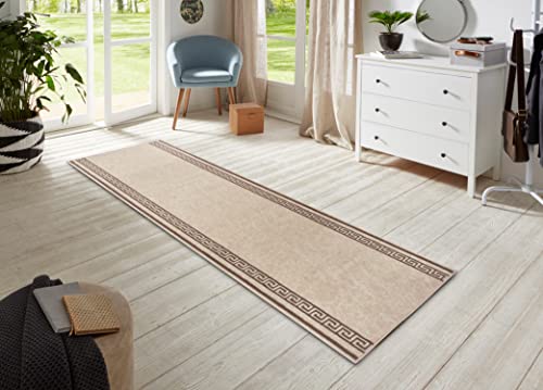 HANSE Home Casa Rug Runner 80 x 400 cm - Soft Short Pile Rug Modern Design Runner for Hallway, Bedroom, Children's Room, Bathroom, Living Room, Kitchen Decorative Runner - Ivory