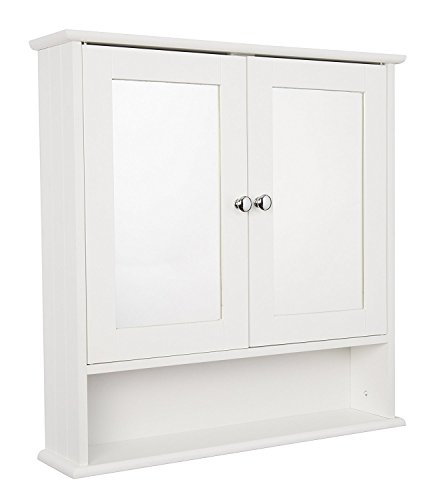 Croydex Anderson 56 x 58cm White Bathroom Cabinet with Open Shelf