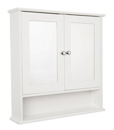 Croydex Anderson 56 x 58cm White Bathroom Cabinet with Open Shelf