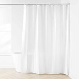Douceur d'Intérieur, Satin Plain Microfibre Shower Curtain with Hooks (180 x 200 cm)