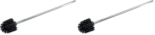Wenko 18749100 Toilet Brush Ø 8.5 cm x 60 cm Extra Long with Matted Rust-Proof Stainless Steel Handle (Pack of 2)