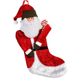 WeRChristmas 3D Santa with hat Christmas Stocking - 55 cm, Multi-Colour