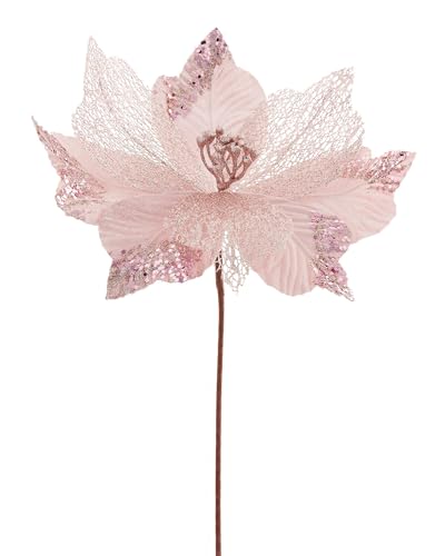WeRChristmas Artificial Poinsettia Christmas Tree Flower Decoration