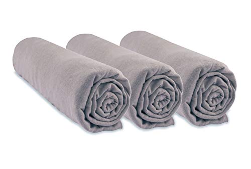 Set of 3 Fitted Sheets 70 x 160 cm for Baby Cot Cot 70 x 160 cm - 100% Organic Cotton - Hazelnut - Stretchy & Breathable - Healthy Sleep - Brand Easy Dort - GOTS Oeko-Tex Certified - Made in Europe