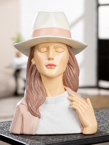 GILDE Lady Adeline Textured Resin Figurine White 28cm Tall 21cm Wide 18cm Deep Woman