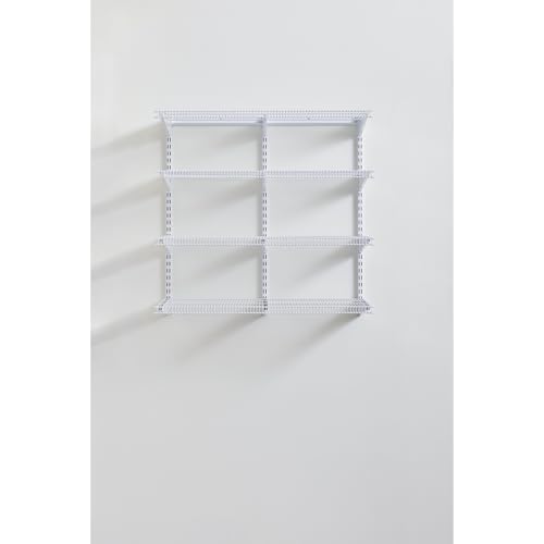 "Rubbermaid Pantry 36"" Closet Storage Organization System Kit, Metal, White, 4 Shelf"