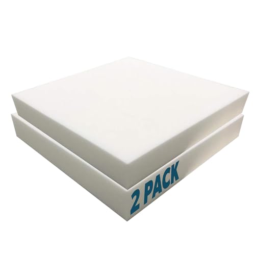 "Foamma (2-Pack 2"" x 20"" x 20"" HD Upholstery Foam High Density Foam (Chair Cushion Square Foam for Dinning Chairs, Wheelchair Seat Cushion Replacement)"