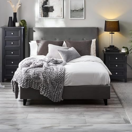Julian Bowen Shoreditch Bed, Double, Slate Grey - W150 x D202cm