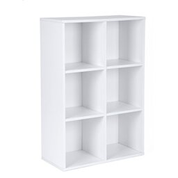 VASAGLE Bookcase, Wooden Bookshelf with 8 Compartments, Floor Standing Storage Unit for Files, Decor, In Study, Living Room, Bedroom, 65.8 x 30 x 98 cm, White CUSTOS Collection LBC203DV1