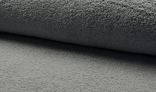 Double Sided Cotton Terry Towelling Fabric Material - LT Grey, 1Mtr 150cmx100cm