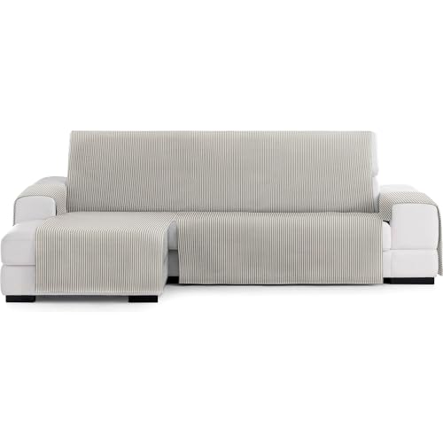 ECOMMERC3 - Chaise Longue Sofa Cover with Elastic Bands for Left/Right Chaise Lounge ??? Chaise Sofa Cover Ecru/Linen Adjustable and Versatile for Chaise Longue Sofas, Total Protection