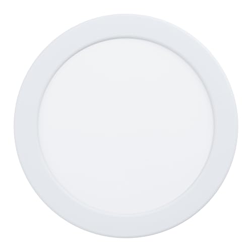 Eglo Recessed LED Ceiling spot Alange, Round Spotlight Fitting, Ceiling lamp Made of Metal and Plastic in White, Downlight Warm White, Ø 16.6 cm