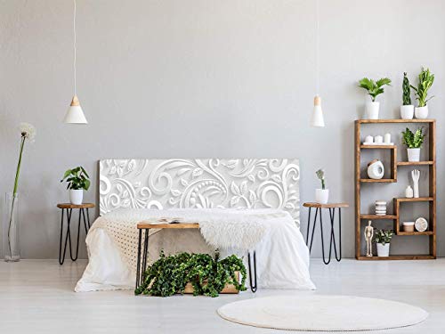Oedim – White Printed PVC Bed 115 x 60 cm Lightweight, Elegant, Durable and Economical Headboard