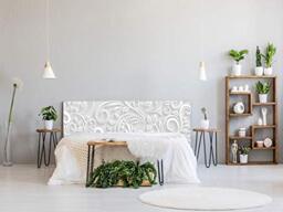 Oedim – White Printed PVC Bed 115 x 60 cm Lightweight, Elegant, Durable and Economical Headboard