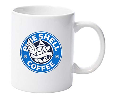 Blue Shell Mario Inspired Funny Geeky 11oz Ceramic Mug Gift Xmas Birthday Christmas Fathers Day Mothers Day