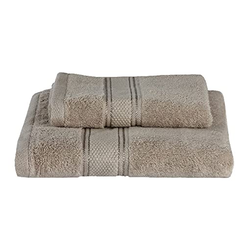 Homemania Guest Towel for Face, Hands, Bath, Cotton, Beige, 60 x 100 cm, Pack of 2