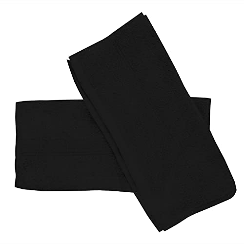 Soleil d'ocre Lagune Set of 2 Guest Towels, Cotton, Black, 30 x 40 cm