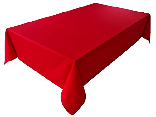Tablecloth, Table Linen, 100% Cotton, Concept Collection, Choice of Colours and Sizes (Tablecloth - Oval 150 x 260 cm, Red)