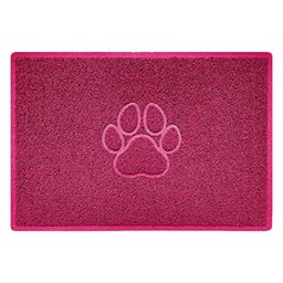 Nicoman Paw Embossed Shape Indoor Outdoor Dirt-Trapper Door Mat Washable Barrier Heavy Duty Doormat - (Watertight Rubber-Back, Large, Pink, 90 x 60cm)