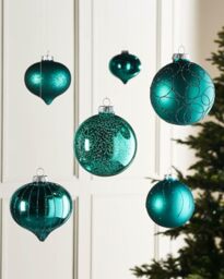 Teal Glass Baubles
