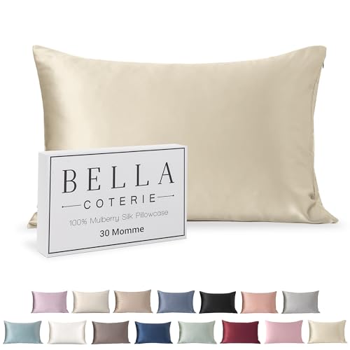 Bella Coterie - Luxury Silk Pillowcase for Hair and Skin - King Size - 30 Momme - 100% Pure 6A Mulberry Silk - Super Soft - Perfectly Plush - Zipper Closure [Lemonade]