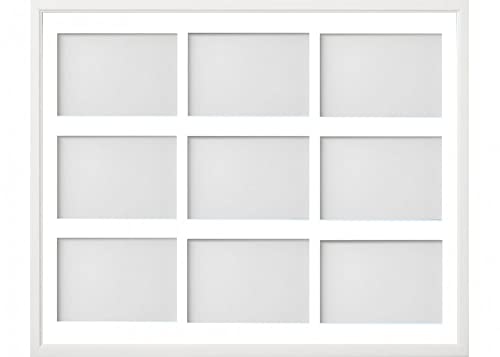 Frame Company Drayton Multi Aperture Photo Frame, White, 20x16 for 6x4 inch (x9)