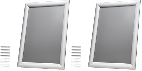 Albyco - Picture Frame A3 Easy-Click System - Photo Frame, Poster Frame, Frame A3 Format - 29.7 x 42 cm - Thickness of Frame 25 mm - Colour: Aluminium - Metal (Pack of 2)