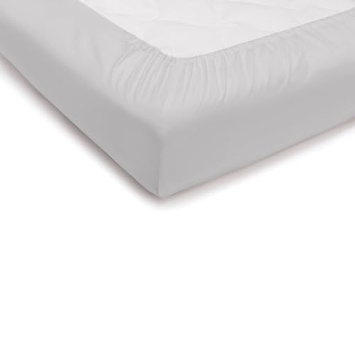 PENSIERI DELICATI Single Bed Sheet 90 x 200 cm, Plain Fitted Sheet +25 Made of 100% Cotton, Made in Italy, White