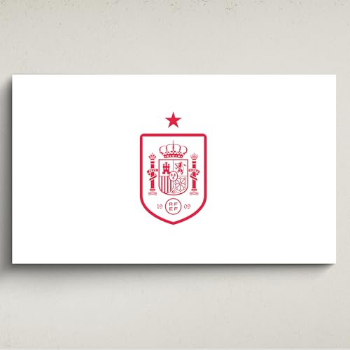 Licensed Décor The Royal Spanish Football Federation (RFEF) Acrylic Wall Art - Officially Licensed Product - Large (130cm (w) x 80cm (h) - Badge Red