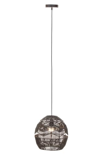 Premier Housewares Elevate Your Space Illuminate Your Home with Style Modern Black Paper Rope Pendant Lamp with Rustic Texture and Sleek Metal Frame Unique Texture 30x131x30