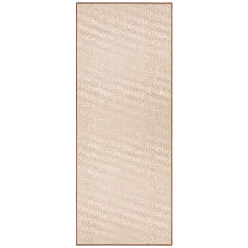 BT Carpet Bouclé Runner - Kitchen Runner Non-Slip Rug Runner Flat Weave Short Pile Rug Kitchen Rug for Hallway, Kitchen, Living Room, Bathroom, Beige, 67 x 200 cm