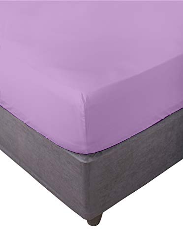 Miracle Home. Fitted Sheet, Elastic, Soft, Comfortable, Anti-Pilling. Cotton 50% 50% Polyester. Malve. 150 x 200 cm