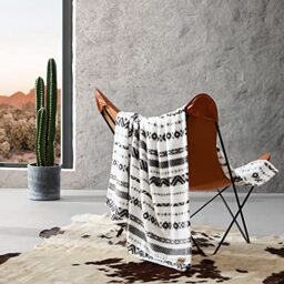 "Wrangler - Throw Blanket, Soft Plush Fleece Bedding, Western Decor for Bed or Couch (Diamond Trail Black, 50"" x 70"")"