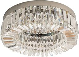 HOMCOM Crystal Chandeliers Ceiling Light 225 Crystal Pendants Silver Tone - Modern 8-Light Flush Mount, Ceiling Lamp for Living Room, Bedroom, Dining Room, Hall