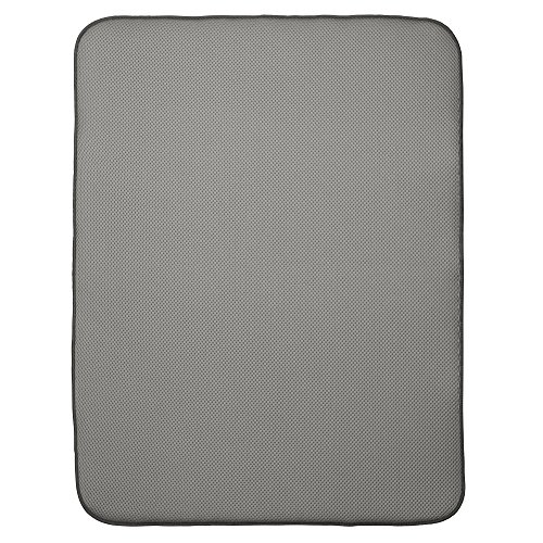 iDesign iDry Thick Dish Drainer Mat, Extra-Large Quick-Drying Draining Board Mat, Made of Polyester, Black/White