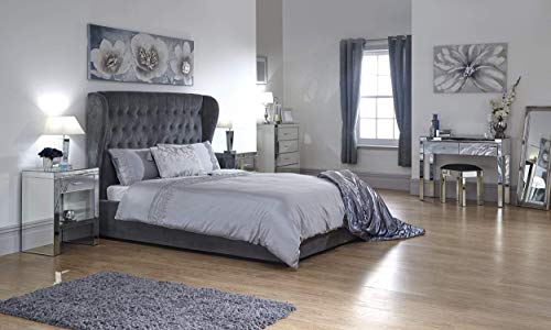 GFW Dakota Lift Up Ottoman Bed, Double, Pewter Grey