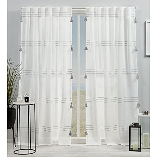 Exclusive Home Curtains Demi Light Filtering Hidden Tab Top Curtain Panel Pair, 54x84, Grey