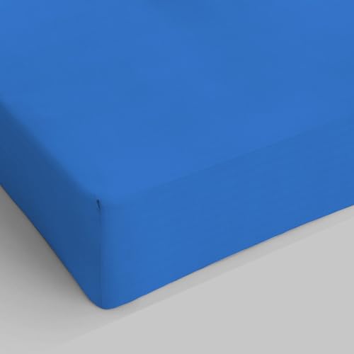 Italian Bed Linen Max Color Fitted Sheet with Corner, Royal, Double