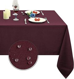 Obstal 210GSM Rectangle Burgundy Tablecloth, Christmas Decorations Table Cloth Waterproof, Table Cover Protector for Holiday Party Use (Burgundy,54 x 78 Inch)
