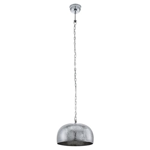 Eglo Pendant Lighting Dumphry, Ceiling Light Fitting in Metal Leaf Look, Hanging lamp for Dining and Living Room Made of Metal in Chrome-Finish, E27 Socket