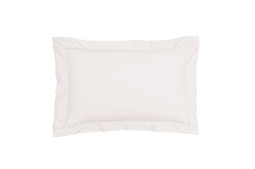 Sleepdown Pillow cases 100% Pure Cotton Pack of Two Oxford Luxury Soft Cosy Pillow Cover Set - Natural - 48 x 74 + 5cm