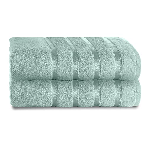 GC GAVENO CAVAILIA Fade Resistant Luxury Towels, Extra Absorbent 100% Ringspun Egyptian Cotton 500 GSM Bathroom Set, Duck Egg, 2PK