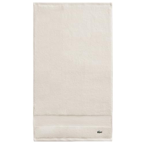 "Lacoste Heritage Supima Cotton Hand Towel, Chalk, 16"" x 30"""